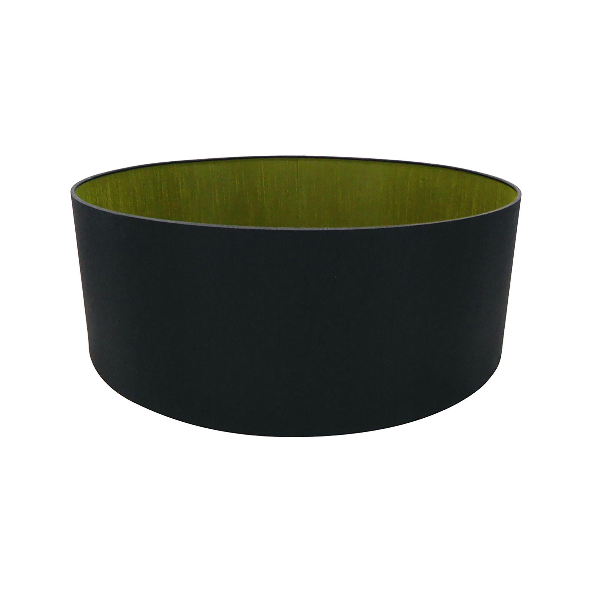 D0292  Sigma 60cm Dual Faux Silk Fabric Shade Midnight Black, Green Olive